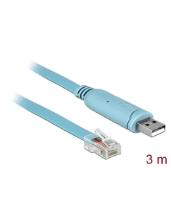 כבל קונסול לסיסקו כחול USB-A זכר לתקע RJ45 RS-232 צ'יפ FTDI ז/ז DELOCK | 63289
