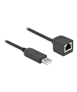 כבל קונסול לסיסקו שחור USB-A זכר לשקע RJ45 RS-232 צ'יפ FTDI FT231XS ז/ז DELOCK | 64162