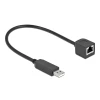 כבל קונסול לסיסקו שחור USB-A זכר לשקע RJ45 RS-232 צ'יפ FTDI FT231XS זז DELOCK 64163