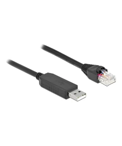 כבל קונסול לסיסקו שחור USB-A זכר לתקע RJ45 RS-232 צ'יפ FTDI FT231XS ז/ז DELOCK | 64158