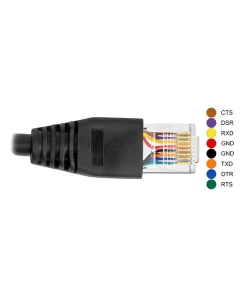 כבל קונסול לסיסקו שחור USB-A זכר לתקע RJ45 RS-232 צ'יפ FTDI FT231XS ז/ז DELOCK | 64159
