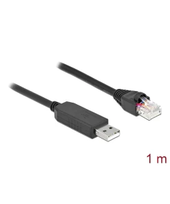 כבל קונסול לסיסקו שחור USB-A זכר לתקע RJ45 RS-232 צ'יפ FTDI FT231XS ז/ז DELOCK | 64160