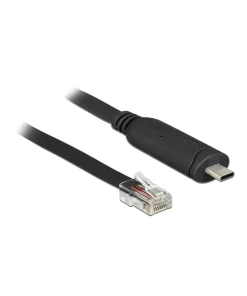 כבל קונסול לסיסקו שחור USB-C זכר לתקע RJ45 RS-232 צ'יפ FTDI ז/ז DELOCK | 63912