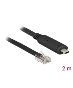 כבל קונסול לסיסקו שחור USB-C זכר לתקע RJ45 RS-232 צ'יפ FTDI ז/ז DELOCK | 63912