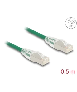 כבל רשת Cat.6A Slim עם תפס נעילה מעוקל curved latch ז/ז DELOCK | 80364