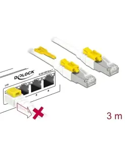 כבל רשת מאובטח RJ45 Cat.6A ז/ז DELOCK | 85333