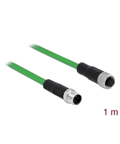 כבל רשת מאריך תעשייתי M12 4 pin D-coded PROFINET PUR (TPU) ז/נ DELOCK | 85433