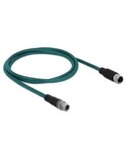 כבל רשת מאריך תעשייתי M12 Cat.6A PUR (TPU) תקע 8pin D-coded לשקע 8pin D-coded ז/נ DELOCK | 85421