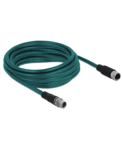 כבל רשת מאריך תעשייתי M12 Cat.6A PUR (TPU) תקע 8pin D-coded לשקע 8pin D-coded ז/נ DELOCK | 85424