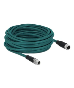 כבל רשת מאריך תעשייתי M12 Cat.6A PUR (TPU) תקע 8pin D-coded לשקע 8pin D-coded ז/נ DELOCK | 87844