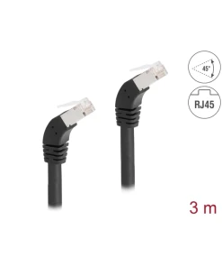 כבל רשת מסוכך Cat.6A זווית 45° DOWN בשני הצדדים DELOCK | 80277