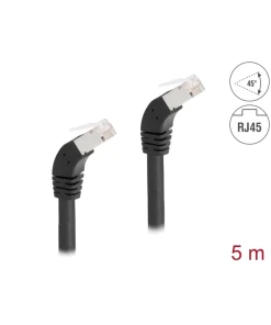 כבל רשת מסוכך Cat.6A זווית 45° DOWN בשני הצדדים DELOCK | 80278