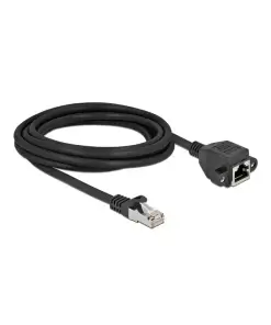 כבל רשת מסוכך Cat.6A להתקנה בפאנל עם מרחק בין הברגים 28 מ"מ ז/נ DELOCK | 87003