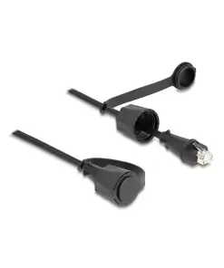 כבל רשת מסוכך RJ45 Cat.6 להתקנה בקדח עגול עם מכסה אטום נגד מים IP68 ז/ז DELOCK 80166
