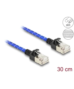 כבל רשת מסוכך RJ45 Cat.6A U/FTP Slim עם ציפוי בד Nylon להגנה ז/ז DELOCK | 80375