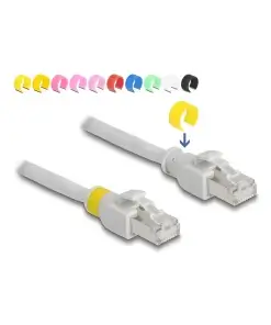 כבל רשת מסוכך RJ45 Cat.6A עם קליפסים צבעוניים ז/ז DELOCK | 80119