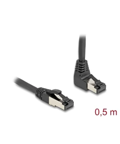 כבל רשת מסוכך RJ45 Cat.8.1 S/FTP 40Gbps צד אחד בזווית UP 90° ז/ז DELOCK | 80393
