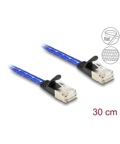 כבל רשת שטוח מסוכך RJ45 Cat.6A U/FTP עם ציפוי בד Nylon להגנה ז/ז DELOCK | 80381