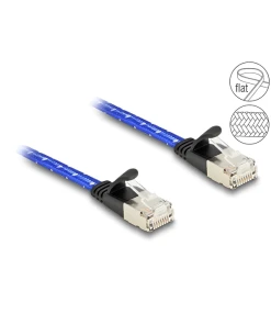 כבל רשת שטוח מסוכך RJ45 Cat.6A U/FTP עם ציפוי בד Nylon להגנה ז/ז DELOCK | 80381