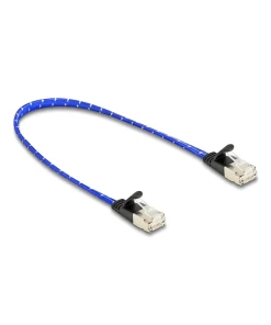 כבל רשת שטוח מסוכך RJ45 Cat.6A U/FTP עם ציפוי בד Nylon להגנה ז/ז DELOCK | 80382