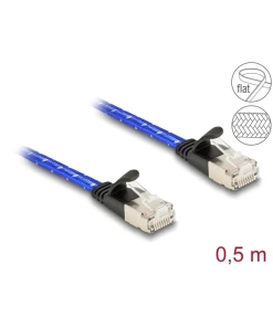 כבל רשת שטוח מסוכך RJ45 Cat.6A U/FTP עם ציפוי בד Nylon להגנה ז/ז DELOCK | 80382