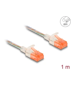 כבל רשת שקוף Cat.6A Slim דק במיוחד 3.5 מ"מ ז/ז DELOCK | 80353