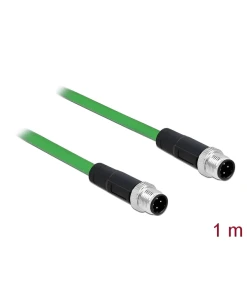 כבל רשת תעשייתי M12 4 pin D-coded PROFINET PUR (TPU) ז/ז DELOCK | 85917