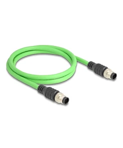 כבל רשת תעשייתי M12 8 pin A-coded PUR (TPU) ז/ז DELOCK | 80414