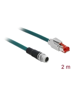 כבל רשת תעשייתי M12 Cat.5e PVC תקע 8pin X-coded לתקע RJ45 ז/ז DELOCK | 85426