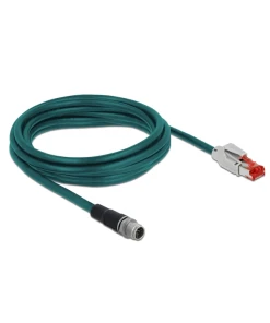 כבל רשת תעשייתי M12 Cat.5e PVC תקע 8pin X-coded לתקע RJ45 ז/ז DELOCK | 85427