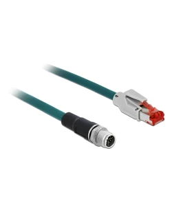 כבל רשת תעשייתי M12 Cat.5e PVC תקע 8pin X-coded לתקע RJ45 ז/ז DELOCK | 85428