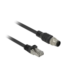 כבל רשת תעשייתי M12 Cat.5e SFTP תקע 8pin A-coded לתקע RJ45 ז/ז DELOCK | 84922