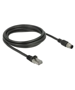כבל רשת תעשייתי M12 Cat.5e SFTP תקע 8pin A-coded לתקע RJ45 ז/ז DELOCK | 84923