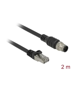 כבל רשת תעשייתי M12 Cat.5e SFTP תקע 8pin A-coded לתקע RJ45 ז/ז DELOCK | 84923