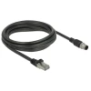 כבל רשת תעשייתי M12 Cat.5e SFTP תקע 8pin A-coded לתקע RJ45 ז/ז DELOCK | 84924