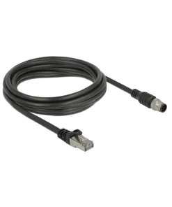 כבל רשת תעשייתי M12 Cat.5e SFTP תקע 8pin A-coded לתקע RJ45 ז/ז DELOCK | 84924
