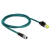 כבל רשת תעשייתי M12 Cat.6A PUR (TPU) תקע 8pin X-coded לתקע RJ45 Hirose ז/ז DELOCK | 85429