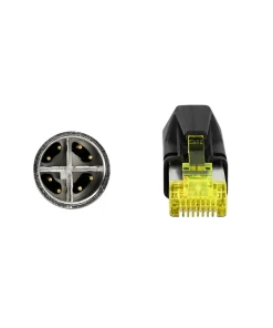 כבל רשת תעשייתי M12 Cat.6A PUR (TPU) תקע 8pin X-coded לתקע RJ45 Hirose ז/ז DELOCK | 85431