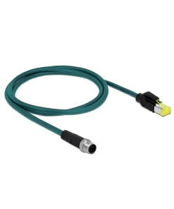 כבל רשת תעשייתי M12 Cat.6A PUR (TPU) תקע 8pin X-coded לתקע RJ45 Hirose ז/ז DELOCK | 85441
