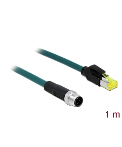 כבל רשת תעשייתי M12 Cat.6A PUR (TPU) תקע 8pin X-coded לתקע RJ45 Hirose ז/ז DELOCK | 85441