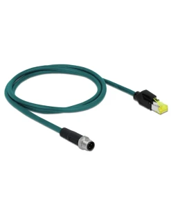 כבל רשת תעשייתי M12 Cat.6A PUR (TPU) תקע 8pin X-coded לתקע RJ45 Hirose ז/ז DELOCK | 85442