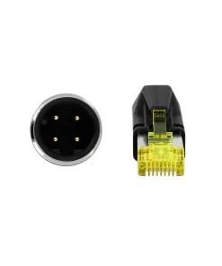כבל רשת תעשייתי M12 Cat.6A PUR (TPU) תקע 8pin X-coded לתקע RJ45 Hirose ז/ז DELOCK | 85442