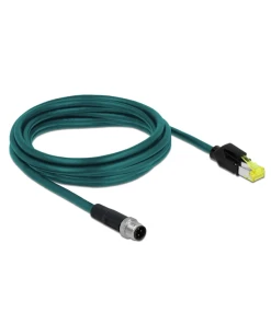 כבל רשת תעשייתי M12 Cat.6A PUR (TPU) תקע 8pin X-coded לתקע RJ45 Hirose ז/ז DELOCK | 85443