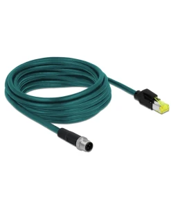 כבל רשת תעשייתי M12 Cat.6A PUR (TPU) תקע 8pin X-coded לתקע RJ45 Hirose ז/ז DELOCK | 85444