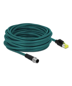 כבל רשת תעשייתי M12 Cat.6A PUR (TPU) תקע 8pin X-coded לתקע RJ45 Hirose ז/ז DELOCK | 87843