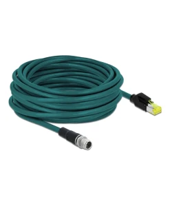 כבל רשת תעשייתי M12 Cat.6A PUR (TPU) תקע 8pin X-coded לתקע RJ45 Hirose ז/ז DELOCK | 87846