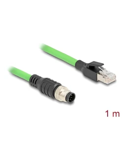 כבל רשת תעשייתי M12 PUR (TPU) תקע A-coded 8 pin לתקע RJ45 ז/נ DELOCK | 80421