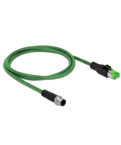 כבל רשת תעשייתי M12 PVC תקע 4pin D-coded לתקע RJ45 ז/נ DELOCK | 85438