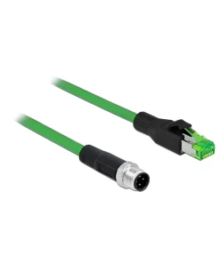 כבל רשת תעשייתי M12 PVC תקע 4pin D-coded לתקע RJ45 ז/נ DELOCK | 85438