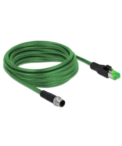 כבל רשת תעשייתי M12 PVC תקע 4pin D-coded לתקע RJ45 ז/נ DELOCK | 85440